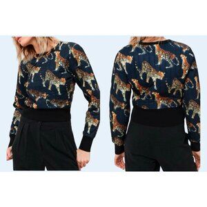 URBAN OUTFITTERS Quilted Crew Neck Cropped Sweatshirt Size M